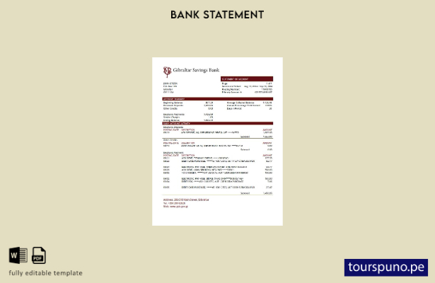 listo para imprimir plantilla de word   extracto del banco de ahorros de gibralt